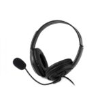 Coolbox CoolChat U1 Cuffie con microfono - Archetto regolabile - Cuscinetti imbottiti - Controllo del volume - Cavo da 2 m - Colore nero