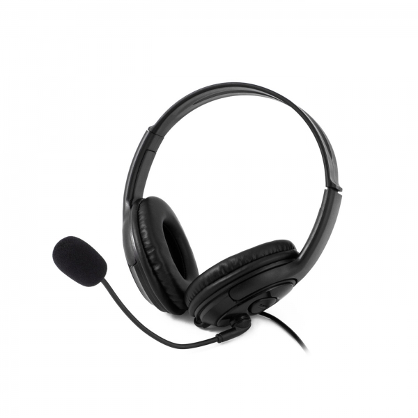 Coolbox CoolChat U1 Cuffie con microfono - Archetto regolabile - Cuscinetti imbottiti - Controllo del volume - Cavo da 2 m - Colore nero Coolbox CoolChat U1 Cuffie con microfono - Archetto regolabile - Cuscinetti imbottiti - Controllo del volume - Cavo da 2 m - Colore nero