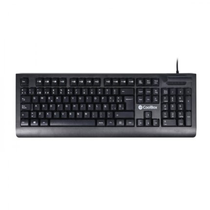 Coolbox TEC04DNI Tastiera USB con lettore intelligente di tipo PC/SC 2.0 come DNIe o tessera sanitaria spagnola - Lingua spagnola - Colore nero