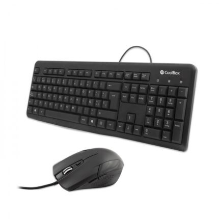Coolbox KTR-01U Pack USB Tastiera 105 tasti + Mouse 4 pulsanti - Utilizzo ambidestro - Cavo da 1
