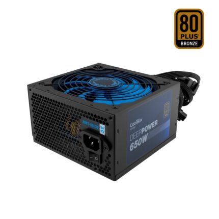 Coolbox DeepPower Alimentatore 80 Plus Bronze 650W ATX - PFC attivo - Modalità silenziosa - Ventola da 140 mm