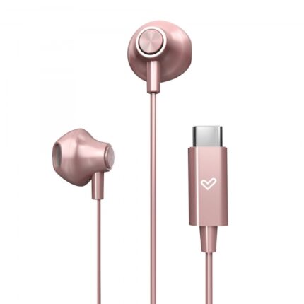 Energy Sistem EasyPods Auricolari a bottone - Audio HD - Connessione di tipo C - Microfono integrato - Controllo riproduzione - Cavo 120 cm - Imballaggio riciclato - Colore rosa