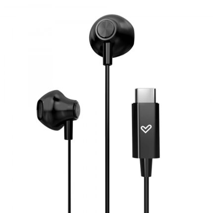 Energy Sistem EasyPods Auricolari a bottone - Audio HD - Connettore di tipo C - Microfono integrato - Controllo riproduzione - Cavo da 120 cm - Imballaggio riciclato - Colore nero