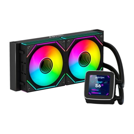 Abysm Oceanic LCD 240 ARGB Kit di raffreddamento a liquido - 2 ventole da 120 mm - Illuminazione ARGB - Schermo LCD da 2