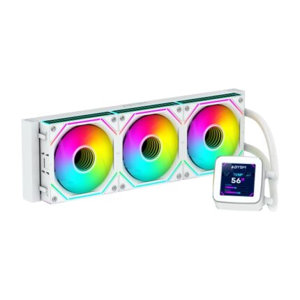 Abysm Oceanic LCD 360 ARGB Kit di raffreddamento a liquido - 3 ventole da 120 mm - Illuminazione ARGB - Schermo LCD da 2