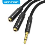 Cavo divisore audio Vention - Sincronizzazione audio e microfono - Tessuto intrecciato - Connettore scalare - Colore nero