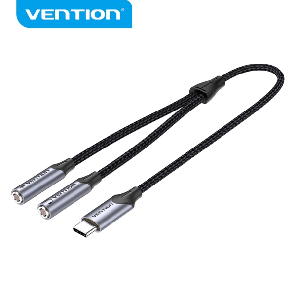 Vention Adattatore da USB-C a TRS - Audio Hi-Fi - Chip VT0200 - Involucro in alluminio - Antigroviglio - Resistente all'usura - Colore grigio Vention Adattatore da USB-C a TRS - Audio Hi-Fi - Chip VT0200 - Involucro in alluminio - Antigroviglio - Resistente all'usura - Colore grigio