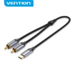 Cavo Vention USB-C a 2 RCA - Cancellazione del rumore Hi-Fi - Schermatura multipla - Chip audio Jieli AC1297A - Colore grigio