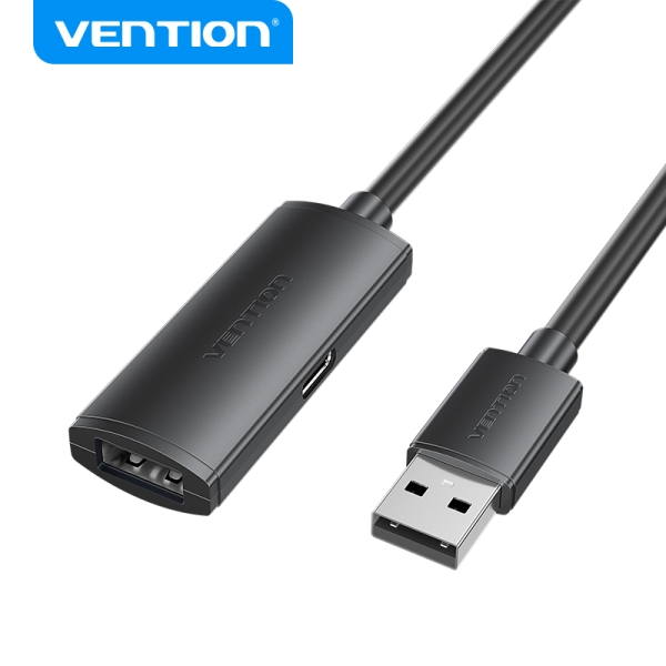 Cavo di prolunga attivo USB 2.0 Vention - Trasferimento dati 480 Mbps - Connessione stabile - Costruzione resistente - Colore nero Cavo di prolunga attivo USB 2.0 Vention - Trasferimento dati 480 Mbps - Connessione stabile - Costruzione resistente - Colore nero