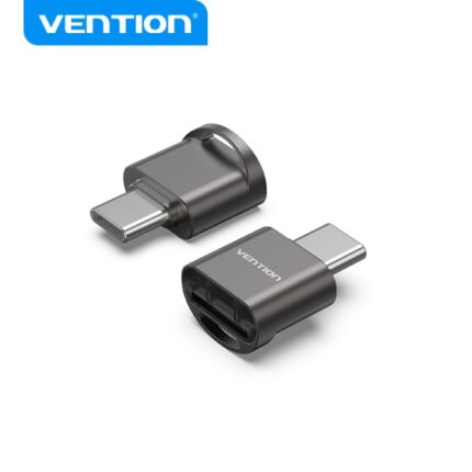 Lettore di schede MicroSD Vention - Interfaccia USB 2.0 - Tipo C - Processo di galvanoplastica al nichel - Colore nero