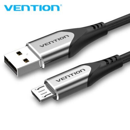 Cavo Micro USB reversibile Vention - Ricarica rapida 3A - Trasmissione 480Mbps - Maggiore durata - Protezione della batteria - Colore grigio