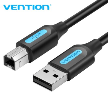Cavo USB 2.0 Vention - Rame OFC stagnato - Elevata purezza - Corrente 2A - Connettori di tipo B e di tipo A - Colore nero