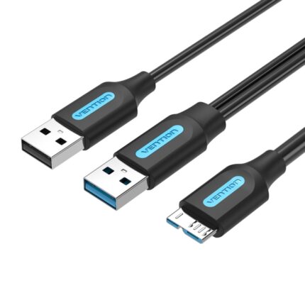 Cavo USB 3.0 A-Micro-B Vention ad alta velocità 5Gbps - Conduttore in rame smaltato - Alimentatore 3A - Colore nero