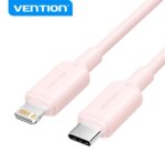 Cavo USB 2.0 da tipo C a Lightning Vention - Nichelato - 27 W - 3 A - 1 m - Colore rosa