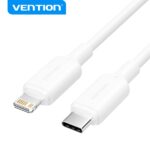 Cavo USB 2.0 Vention da tipo C a Lightning - Connettore nichelato - Potenza 27 W - Corrente 3 A - 2 m - Colore bianco