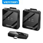 Vention Microfono Clip Wireless USB-C - Qualità audio 32 kHz - Latenza 20 ms - Batteria 26 ore - Portata 50 m - Cancellazione del rumore - Colore nero