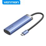 Vention T6E Hub USB-C 5 in 1 - Trasferimento 5 Gbps - Schermo 4K - Ricarica rapida 100W - Colore blu
