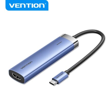Vention T6E Hub USB-C 5 in 1 - Trasferimento 5 Gbps - Schermo 4K - Ricarica rapida 100W - Colore blu