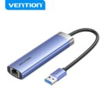 Hub USB 3.0 5 in 1 Vention - Trasferimento 5 Gbps - Porta Gigabit Ethernet - Ampia compatibilità - Controllo termico efficiente - Colore blu
