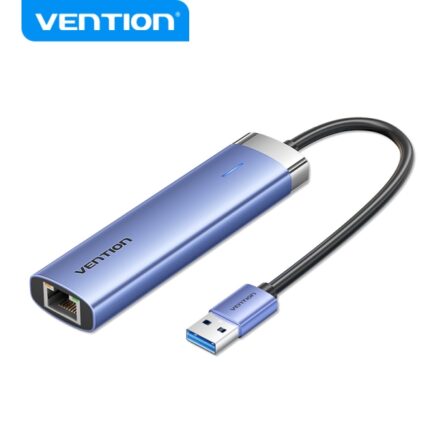 Hub USB 3.0 5 in 1 Vention - Trasferimento 5 Gbps - Porta Gigabit Ethernet - Ampia compatibilità - Controllo termico efficiente - Colore blu