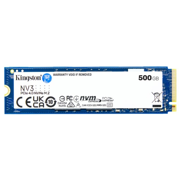 Kingston NV3 Disco rigido solido SSD M2 2280 500 GB PCIe 4.0 NVMe 3D NAND Kingston NV3 Disco rigido solido SSD M2 2280 500 GB PCIe 4.0 NVMe 3D NAND