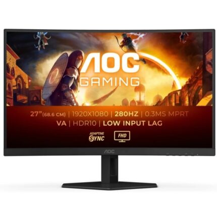 AOC G4 Monitor 27" Curvo 1500R LED Fast Va FullHD 280Hz HDR10 - Risposta 1ms - Angolo di visione 178° - HDMI