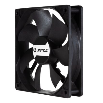 Ventilatore Unykach Server 120 mm a doppia sfera - Velocità massima 1800 giri/min - Connettore a 4 pin con controllo della temperatura - Colore nero