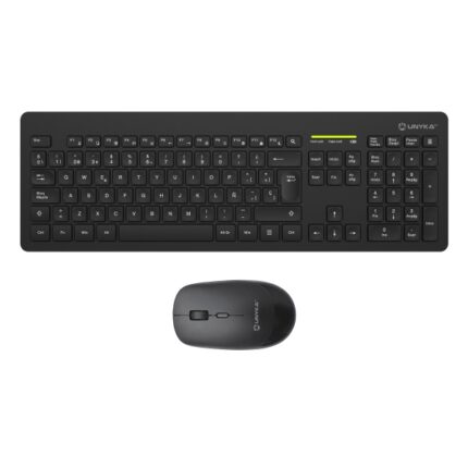 Unykach MK212 Pro Slim Wireless Pack con tastiera wireless Slim a 108 tasti a membrana + mouse wireless 1600 dpi