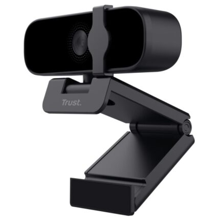 Trust Tanor Webcam FullHD 1080p USB - Messa a fuoco automatica - Campo visivo diagonale 79º - Microfono incorporato - Copertura per la privacy - Colore nero