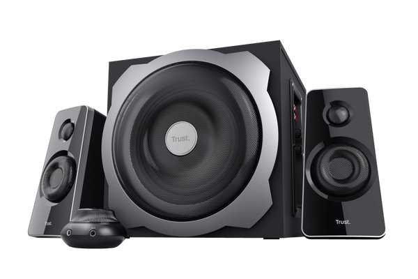 Trust Tytan Set di altoparlanti 2.1 USB 120 W - Subwoofer in legno - Telecomando - Ingresso jack da 3 Trust Tytan Set di altoparlanti 2.1 USB 120 W - Subwoofer in legno - Telecomando - Ingresso jack da 3