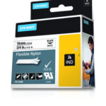 Dymo Rhino ID1-19 Nastro per etichette originale per etichettatrice - Testo nero su sfondo bianco - Larghezza 19 mm x 3