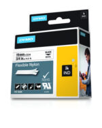 Dymo Rhino ID1-19 Nastro per etichette originale per etichettatrice - Testo nero su sfondo bianco - Larghezza 19 mm x 3