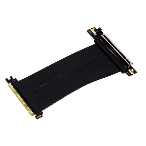 Cavo di prolunga Abysm Riser PCIe 4.0 x16 flessibile - Schermatura EMI - Lunghezza 17 cm - Colore nero Cavo di prolunga Abysm Riser PCIe 4.0 x16 flessibile - Schermatura EMI - Lunghezza 17 cm - Colore nero