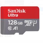 Scheda Micro SDXC Sandisk Ultra da 128 GB UHS-I A1 Classe 10 con adattatore