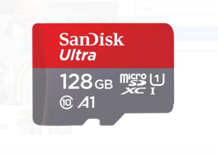 Scheda Micro SDXC Sandisk Ultra da 128 GB UHS-I A1 Classe 10 con adattatore