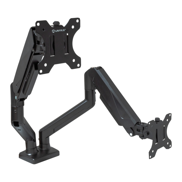 Unykach UK1479 Supporto da tavolo con braccio articolato per 2 monitor da 13"-32" - Girevole Unykach UK1479 Supporto da tavolo con braccio articolato per 2 monitor da 13"-32" - Girevole