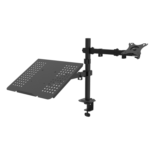 Unykach UK1420 Supporto da tavolo con braccio articolato per monitor da 10"-32" + supporto per laptop - Girevole Unykach UK1420 Supporto da tavolo con braccio articolato per monitor da 10"-32" + supporto per laptop - Girevole
