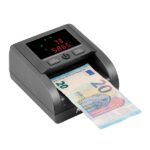 AVPos Contatore/Rilevatore di banconote AVP-DT25G - Conta il numero di banconote e il valore totale - Sterline ed euro - Alta velocità di conteggio - Colore nero