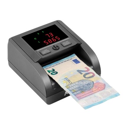AVPos Contatore/Rilevatore di banconote AVP-DT25G - Conta il numero di banconote e il valore totale - Sterline ed euro - Alta velocità di conteggio - Colore nero