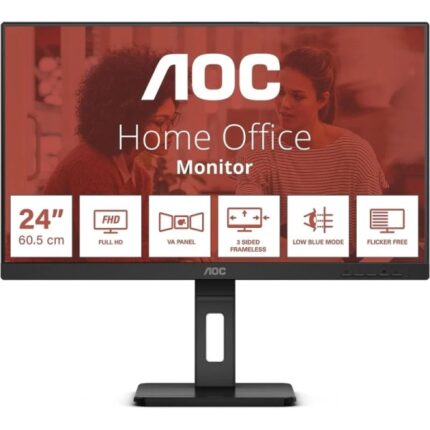 Monitor AOC 24" LED IPS FullHD 1080p 75Hz - Risposta 4ms - Regolazione dell'altezza - Angolo di visione 178° - Altoparlanti integrati - HDMI