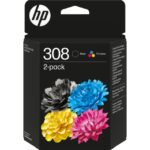 HP 308 Nero + Colore Confezione da 2 cartucce d'inchiostro originali - 6L6S6UE