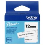 Brother Btag-231 Nastro 12 mm - Testo nero su sfondo bianco - Misure 12 mm x 4 metri - Adatto per PTN10