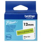 Brother Btag-G31 Nastro 12 mm - Testo nero su sfondo verde - Misure 12 mm x 4 metri - Adatto per PTN10