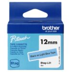 Brother Btag-L31 Nastro 12 mm - Testo nero su sfondo azzurro - Misure 12 mm x 4 metri - Adatto per PTN10