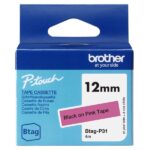 Brother Btag-P31 Nastro 12 mm - Testo nero su sfondo rosa - Misure 12 mm x 4 metri - Adatto per PTN10