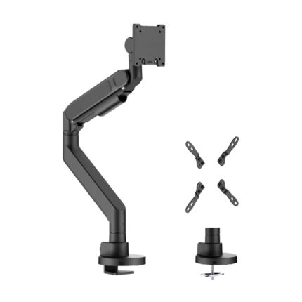 Aisens Supporto da tavolo PRO Contrappeso girevole e inclinabile per monitor/TV 27 kg (3 perni - 1 braccio) da 24-57 - Colore nero