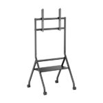Aisens Supporto da pavimento ECO con ruote - 1 ripiano per schermo interattivo/TV 80 kg da 37-86 - Colore nero