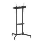 Aisens Supporto da pavimento ECO con ruote - Vassoio per DVD per monitor/TV 45 kg da 37-70 - Colore nero