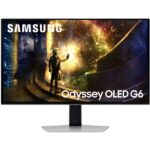 Samsung Odyssey G6 Monitor 27" OLED QHD 240Hz FreeSync e G-SYNC - Risposta 1ms - Regolabile in altezza e inclinabile - Angolo di visione 178º - HDMI