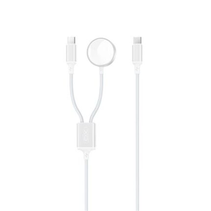 Cavo USB 2 in 1 XO - 60 W - Tipo C + Ricarica magnetica Apple Watch - 1 metro - Colore bianco